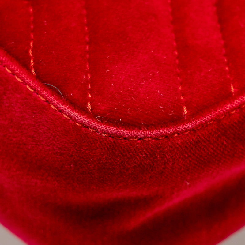 Gucci Small GG Marmont Bag Velvet Red GHW