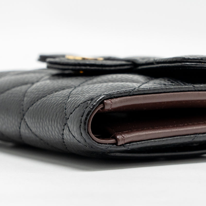 Chanel Small Classic Flap Wallet Caviar Black GHW (Microchip)