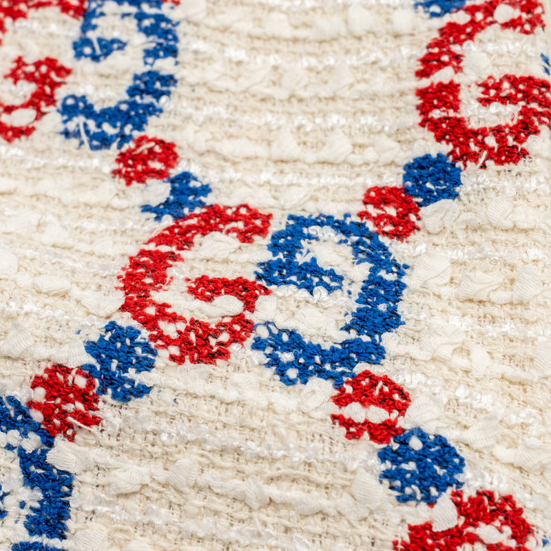 Gucci size 38 GG logo print tweed multicolour