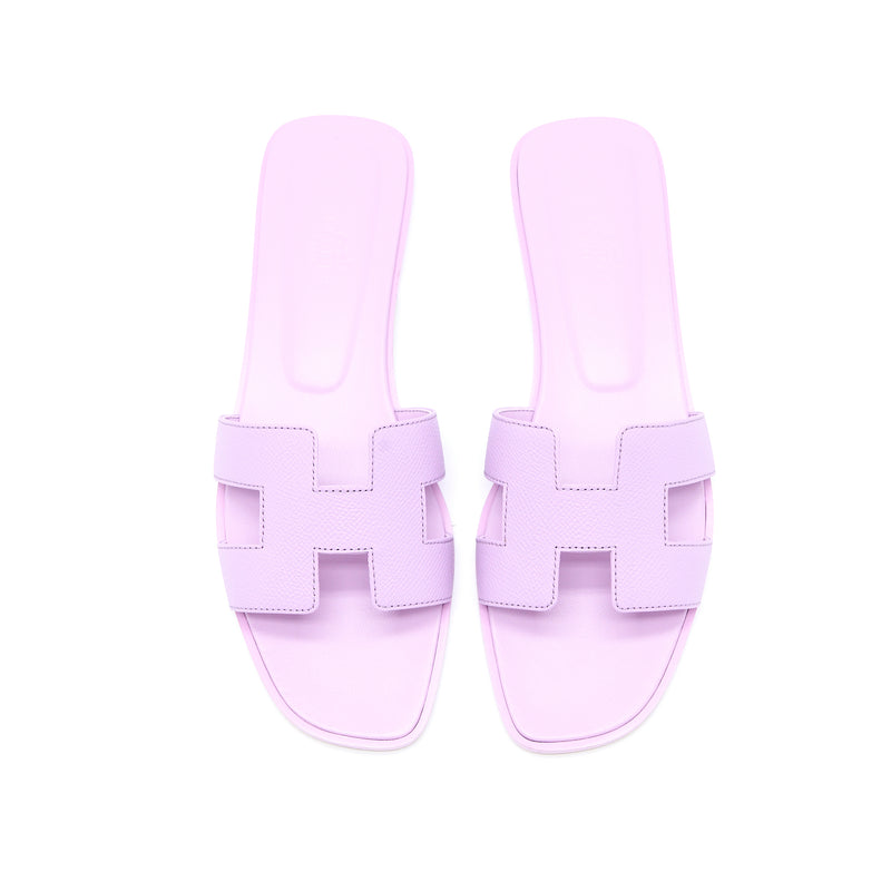 Hermes Size 40 Oran Sandal Epsom Violet Amethyst