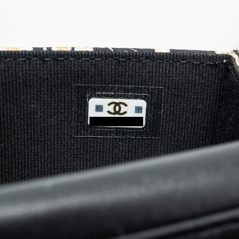 Chanel Mini Clutch With Chain Fabric Multicolour LGHW (Microchip)