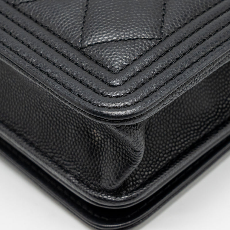 Chanel Boy Wallet on Chain Caviar Black GHW (Microchip)