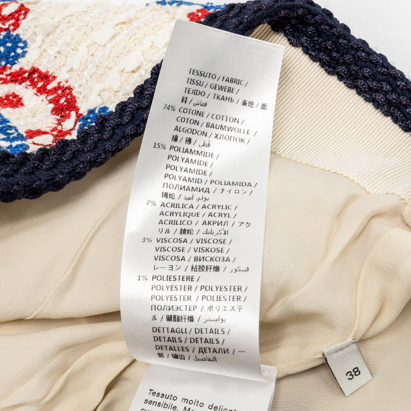 Gucci size 38 GG logo print tweed multicolour