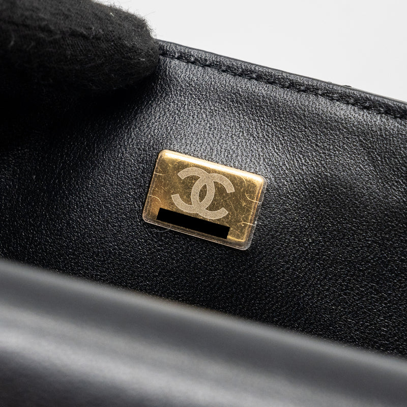 Chanel Top Handle Mini Rectangular Lambskin Black LGHW(Microchip)
