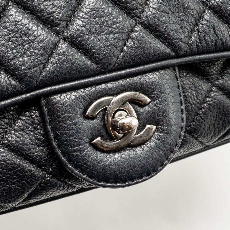 Chanel Medium Casual Rock Flap Bag Grained Calfskin Black Ruthenium Hardware