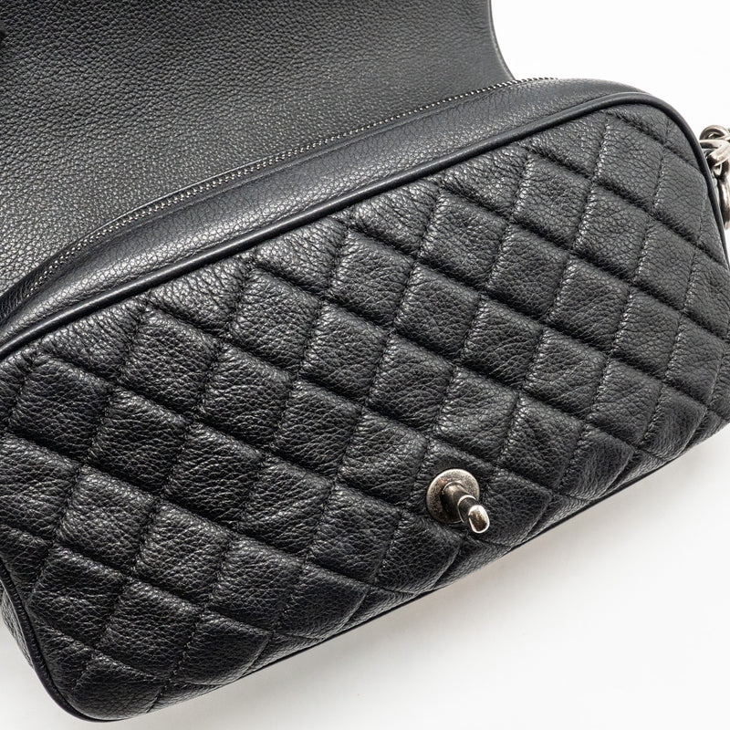 Chanel Medium Casual Rock Flap Bag Grained Calfskin Black Ruthenium Hardware