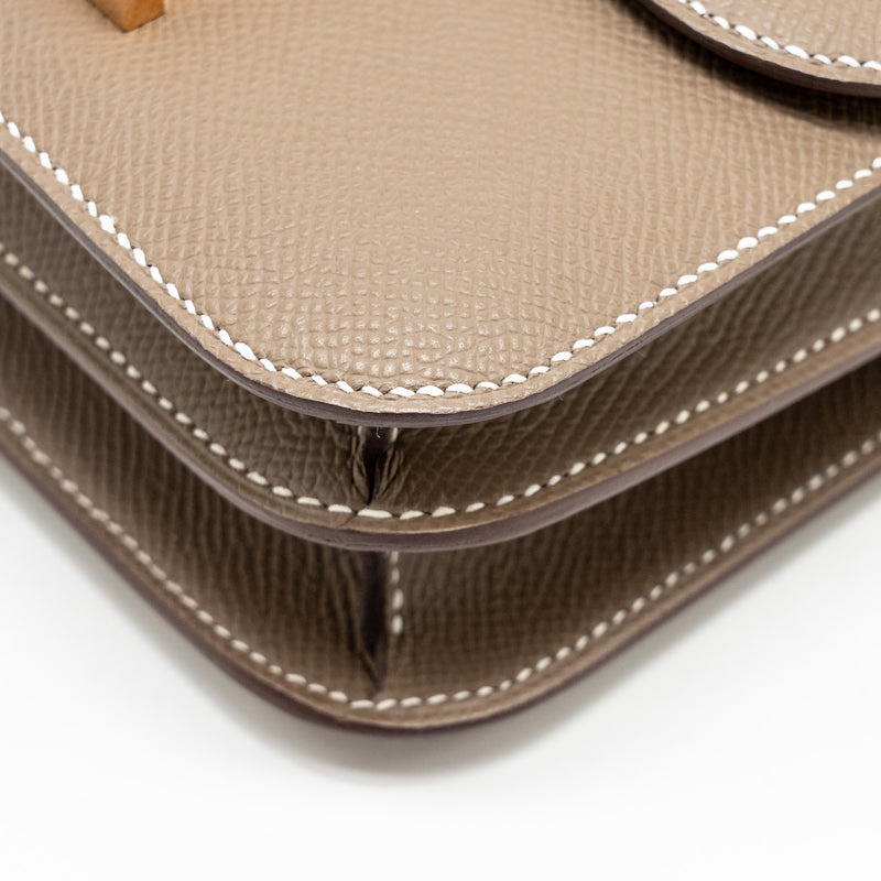 Hermes Mini Constance Epsom Etoupe RGHW Stamp B