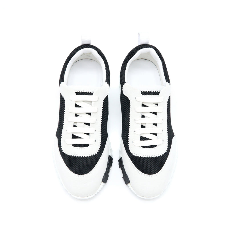 Hermes Size 37 Bouncing Sneaker Black/White/Orange