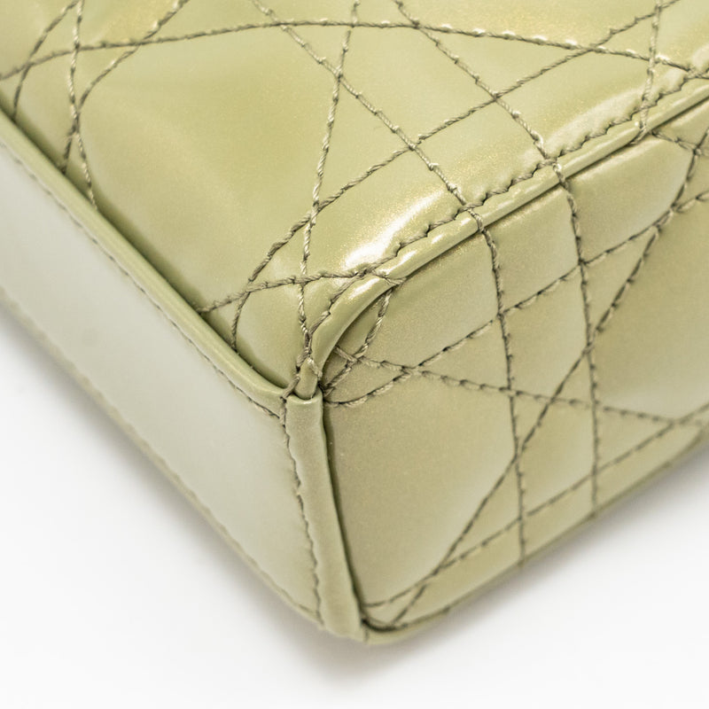Dior Small Lady D-Joy Bag Cannage Patent Leather Iridescent Green LGHW