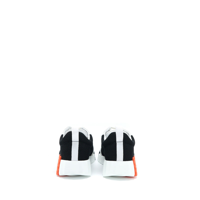 Hermes Size 37 Bouncing Sneaker Black/White/Orange