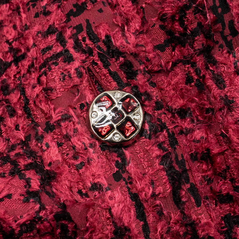 Chanel Size 34 22A Blouse Silk Burgundy/Black