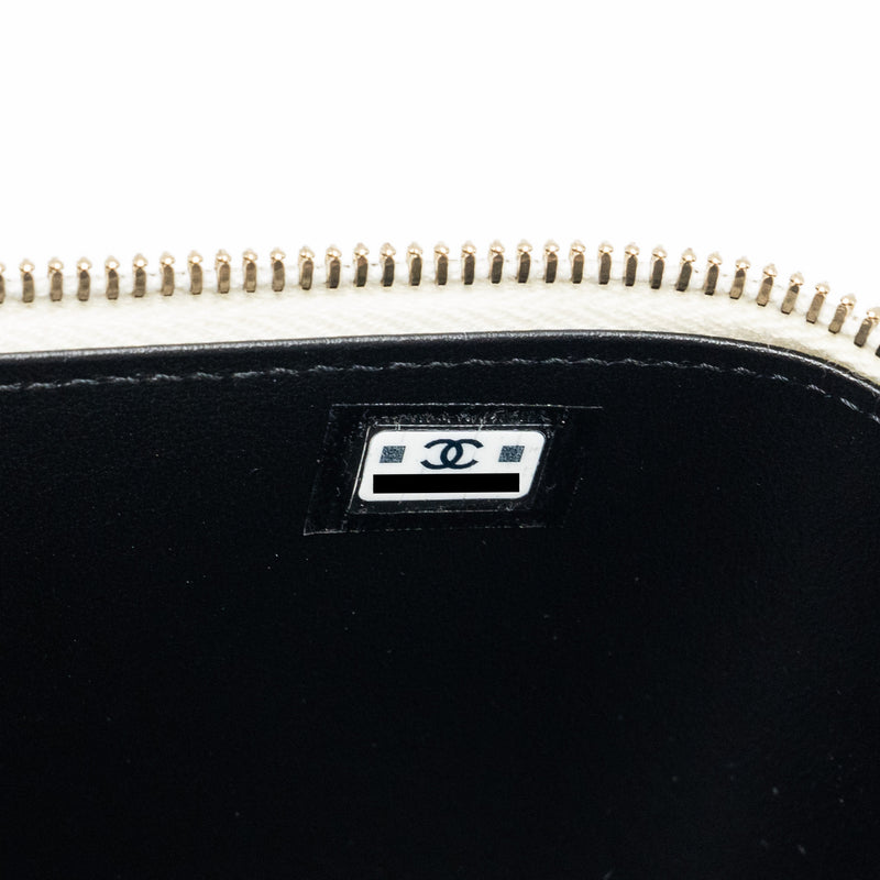 Chanel Letter/CC logo Chain Long Vanity Calfskin White LGHW (Microchip)