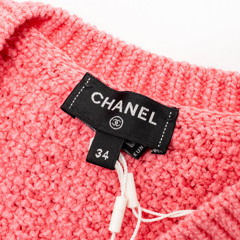 Chanel Size 34 22S Cardigan Cotton/Polyamide Pink