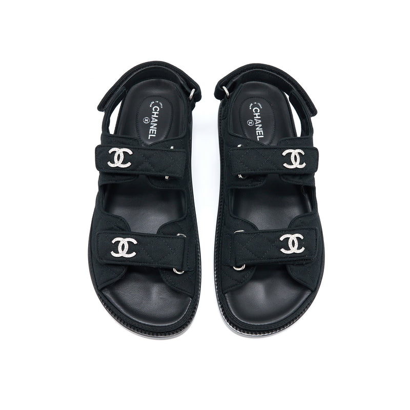 Dad sandals cloth sandal Chanel Black size 38 EU in Cloth - 34815530