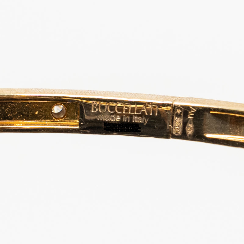BUCCELLATI Size 17 Macri Classica Banded Bracelet Yellow and White Gold/Diamonds