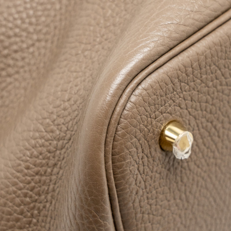 HERMES Picotin 22 Lock Bag Clemence Etoupe GHW Stamp C