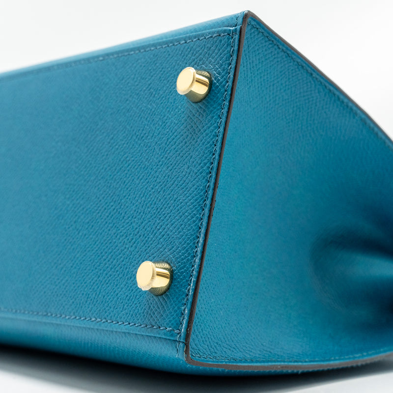 Hermes kelly 28 epsom blue izmir GHW stamp square Q