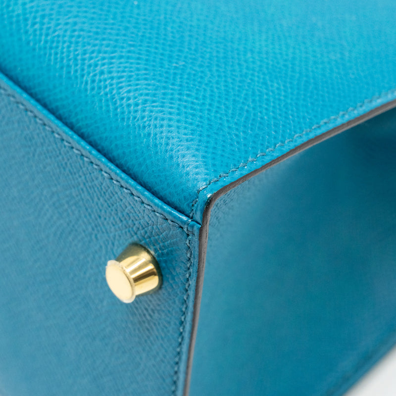 Hermes kelly 28 epsom blue izmir GHW stamp square Q