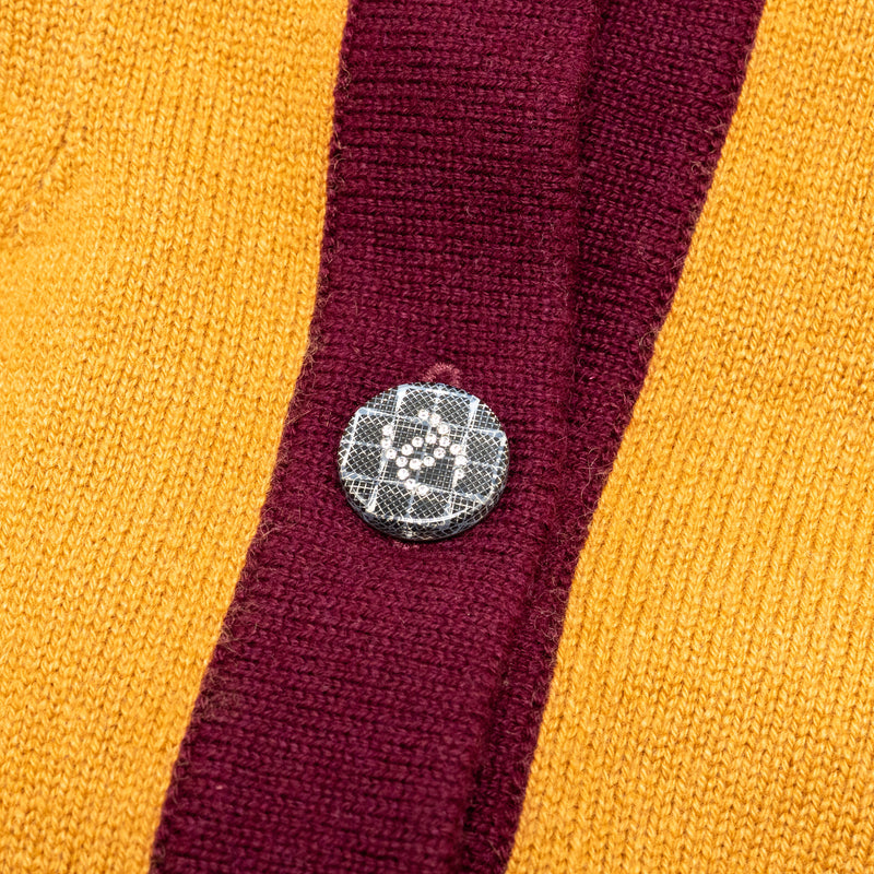 Chanel Size 36 21K Cardigan Cashmere Light Orange/Burgundy