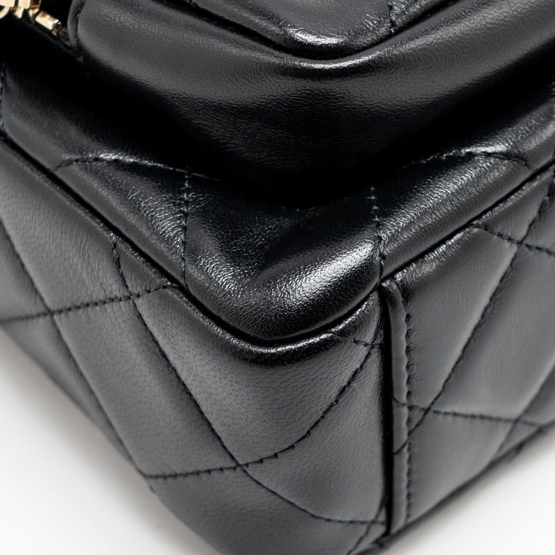 Chanel 25C Camera Bag Shiny Lambskin Black LGHW (Microchip)
