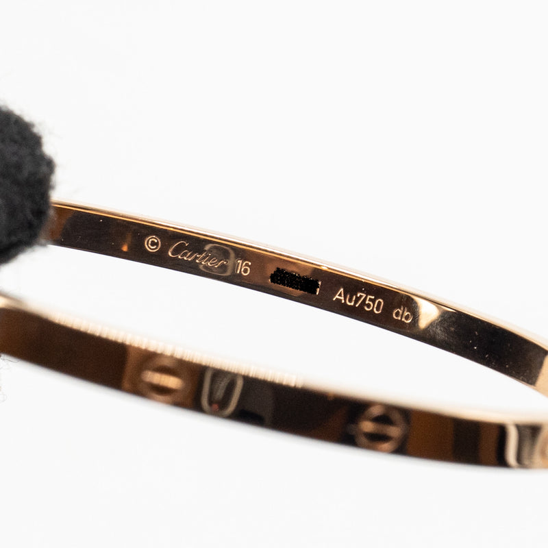 Cartier size 16 Love bracelet, small model rose gold