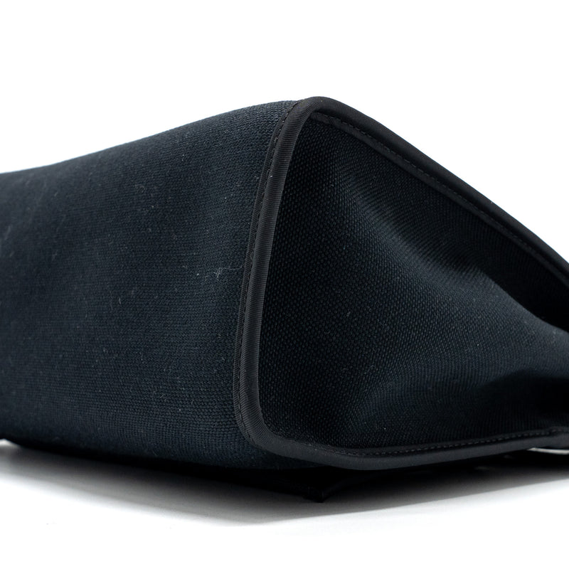 Hermes herbag 31 zip bag canvas/ hunter black SHW stamp C