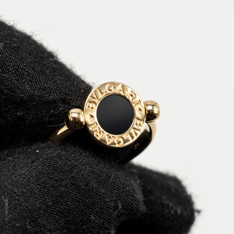 Bvlgari size 52 Bvlgari Ring Yellow Gold/Onyx/Coral Black/Orange