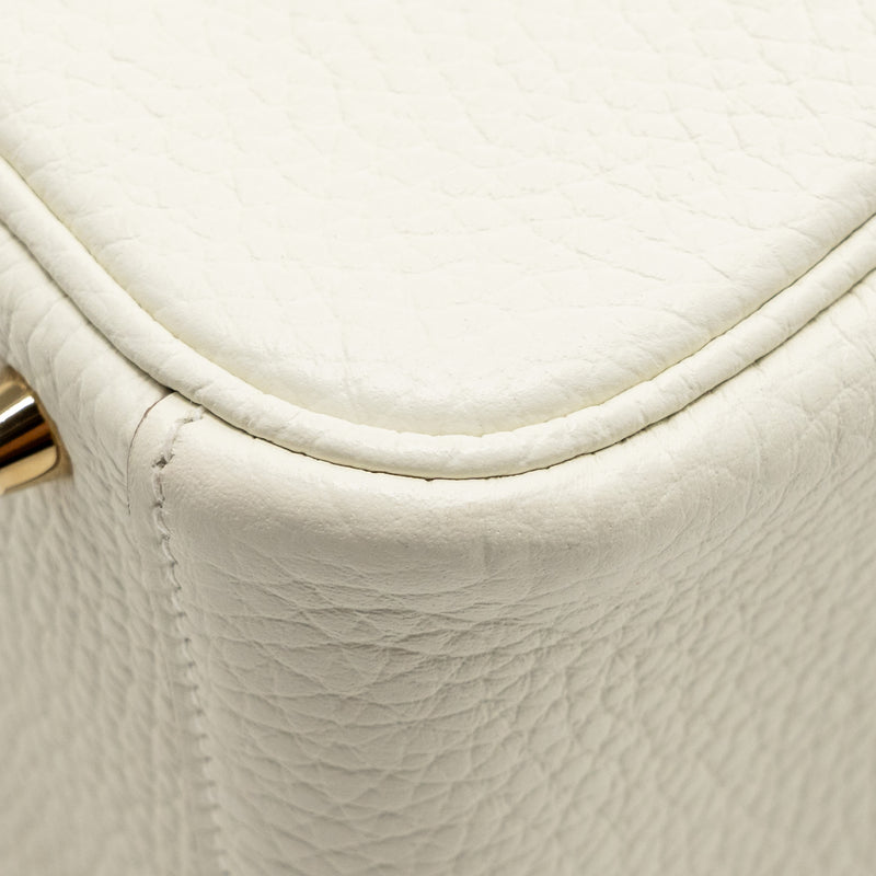 Hermes Mini Lindy Clemence Mushroom / Nata with multicolor strap GHW stamp B