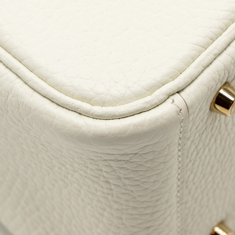 Hermes Mini Lindy Clemence Mushroom / Nata with multicolor strap GHW stamp B