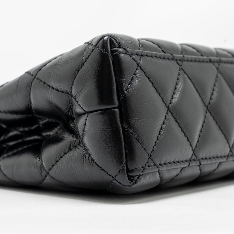 Chanel mini kelly shopping tote bag calfskin black GHW (microchip)