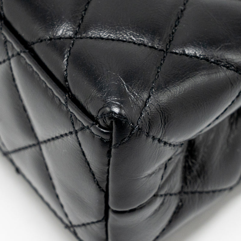 Chanel mini kelly shopping tote bag calfskin black GHW (microchip)