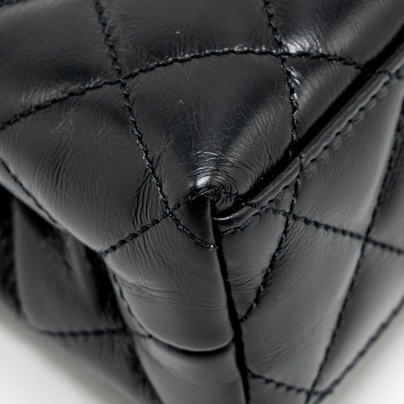 Chanel mini kelly shopping tote bag calfskin black GHW (microchip)