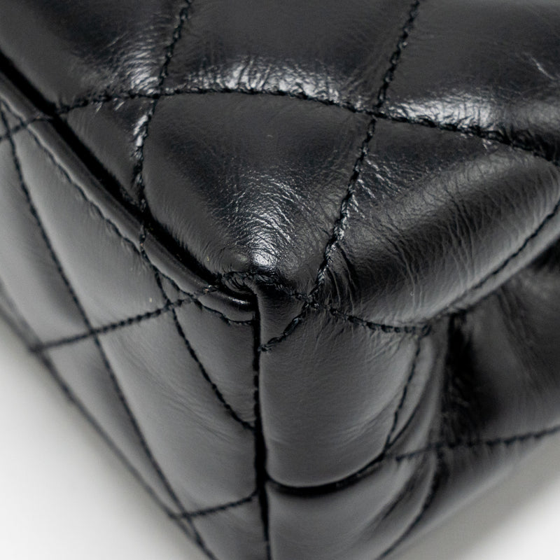 Chanel mini kelly shopping tote bag calfskin black GHW (microchip)