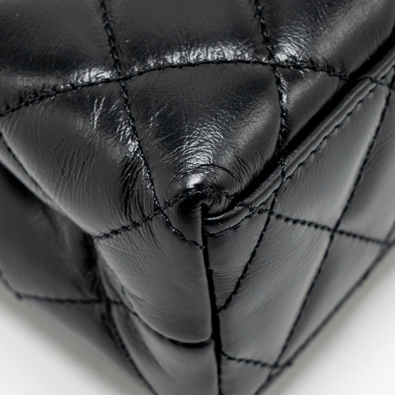 Chanel mini kelly shopping tote bag calfskin black GHW (microchip)