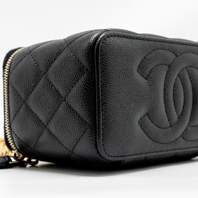 Chanel coco love long vanity with adjustable chain caviar black GHW (microchip)