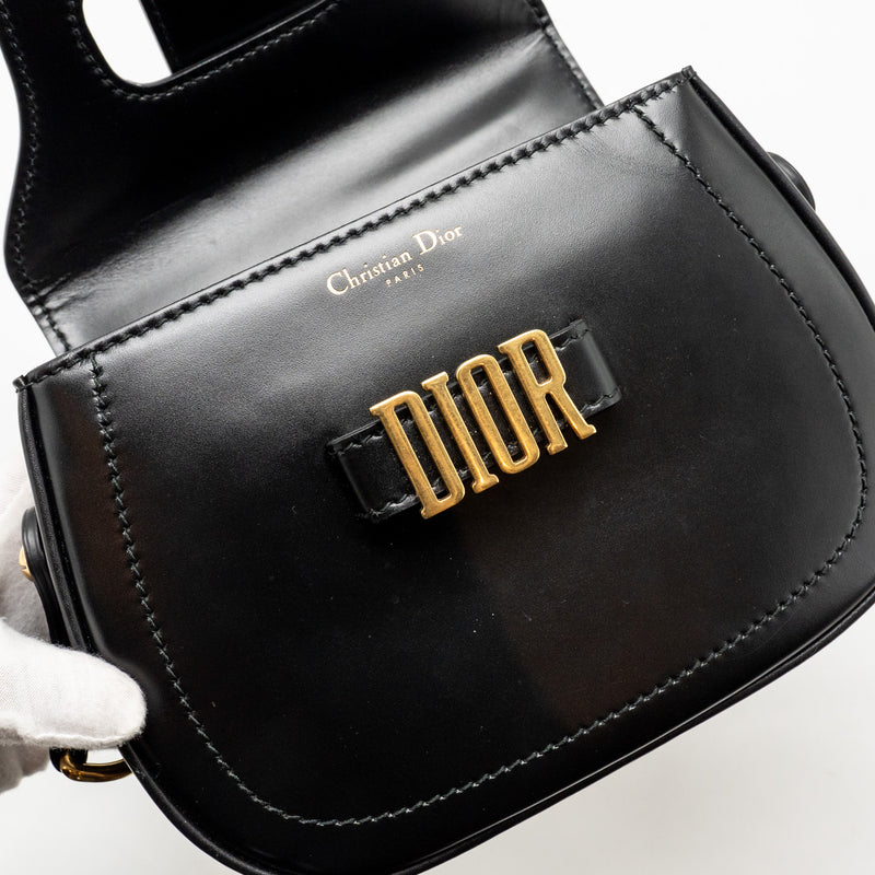 DIOR D-Fence Saddle Bag Calfskin Black GHW