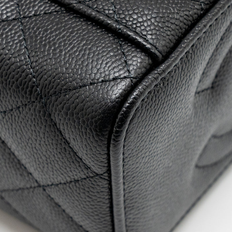 Chanel coco love long vanity with adjustable chain caviar black GHW (microchip)