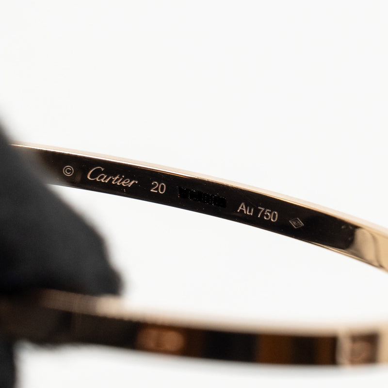 Catier Size 20 Love Bracelet, Small Model Rose Gold