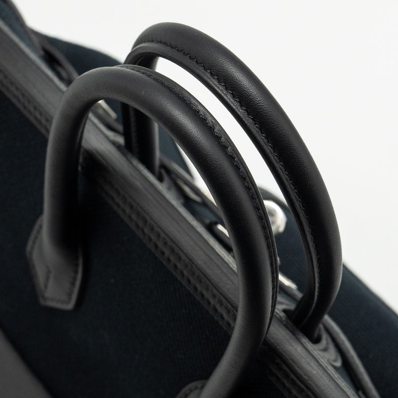 Hermes Birkin 25 Cargo canvas toile geoland / swift black SHW stamp B