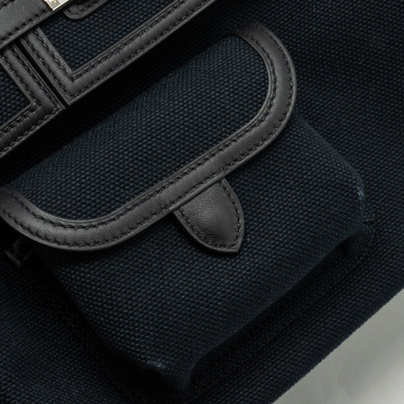 Hermes Birkin 25 Cargo canvas toile geoland / swift black SHW stamp B