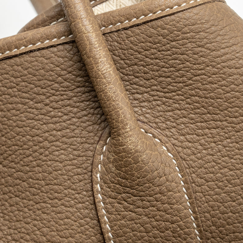 Hermes garden party 36 clemence etoupe SHW stamp square Q