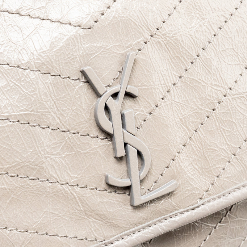Saint Laurent / YSL Large Niki Bag Calfskin Grey SHW