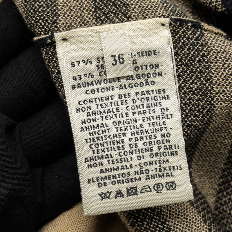 Hermes Size 36 Cardigan Silk/Cotton Beige/Black