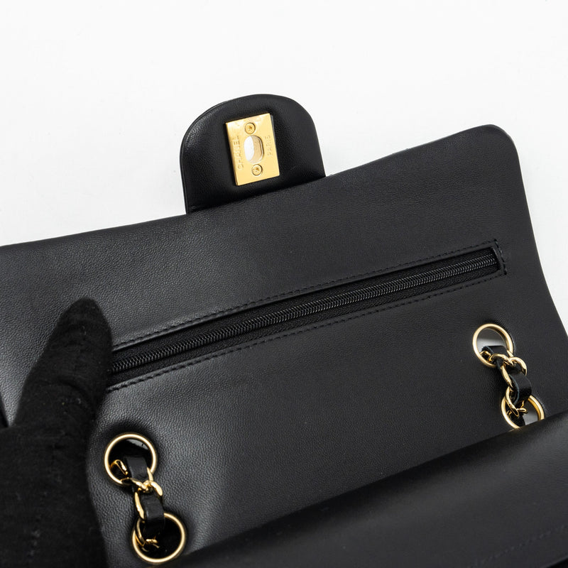 Chanel Small Classic Double Flap Lambskin BLACK GHW (Microchip)
