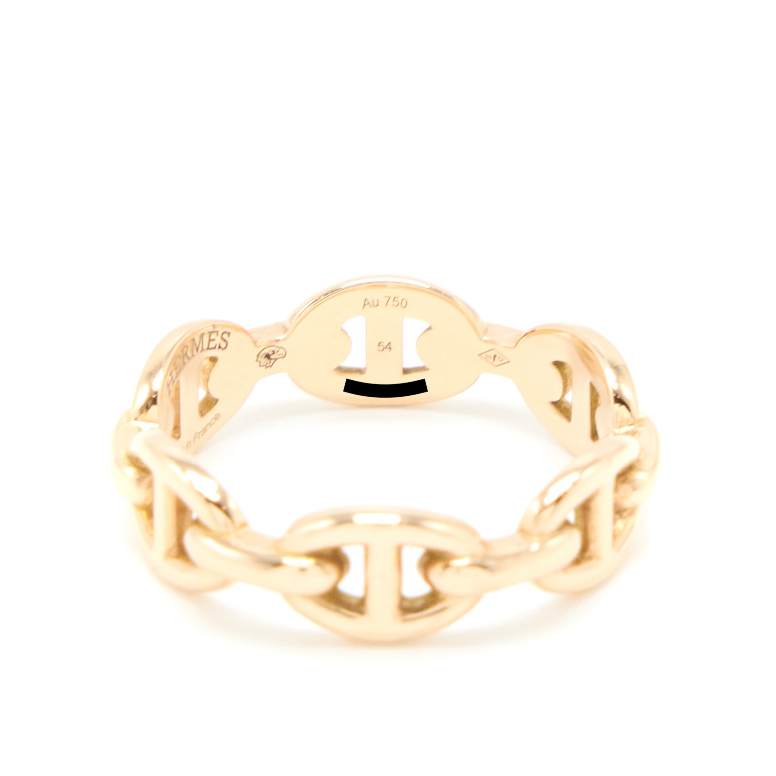 ★鑑定品★ HERMES Chaine dancre Enchainee 54 Hermes Size 54 Chaine D'ancre Enchainee Ring, Small Model Rose Gold