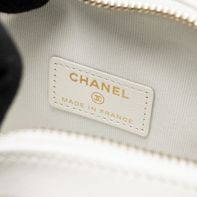 Chanel Small Heart Bag Lambskin White LGHW
