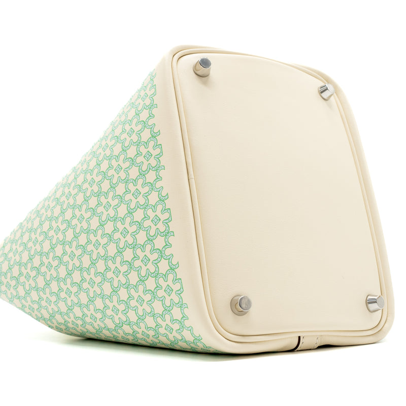 Hermes Picotin 18 Lucky Daisy Lock Bag Swift Nata/Vert/Blanc SHW Stamp U