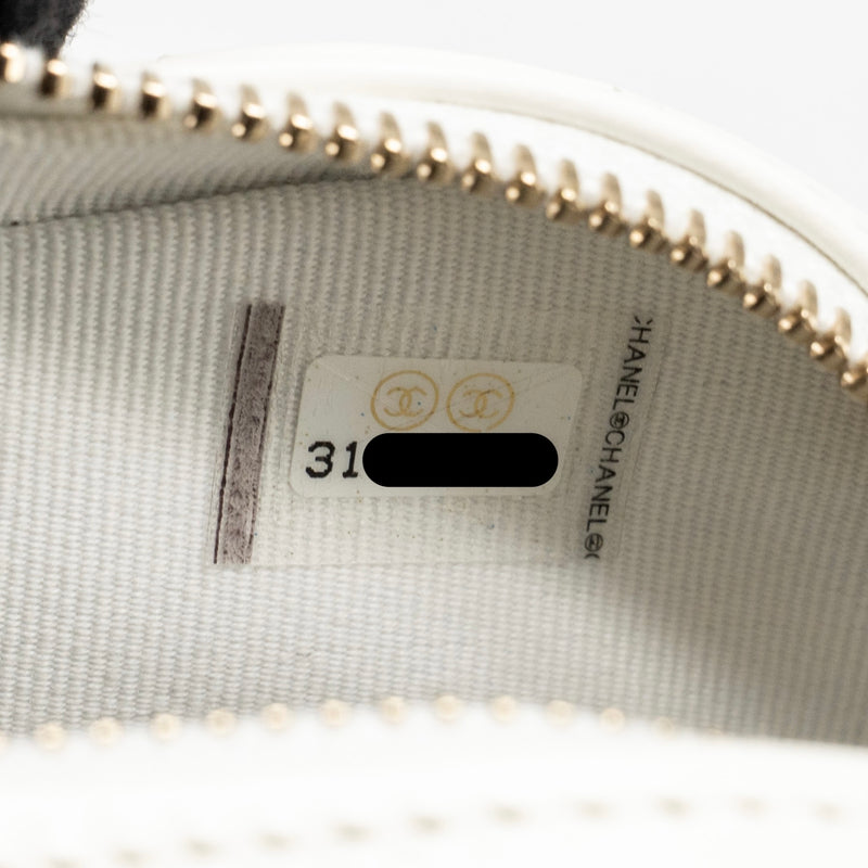 Chanel Small Heart Bag Lambskin White LGHW