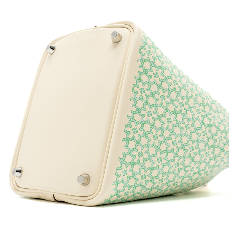 Hermes Picotin 18 Lucky Daisy Lock Bag Swift Nata/Vert/Blanc SHW Stamp U