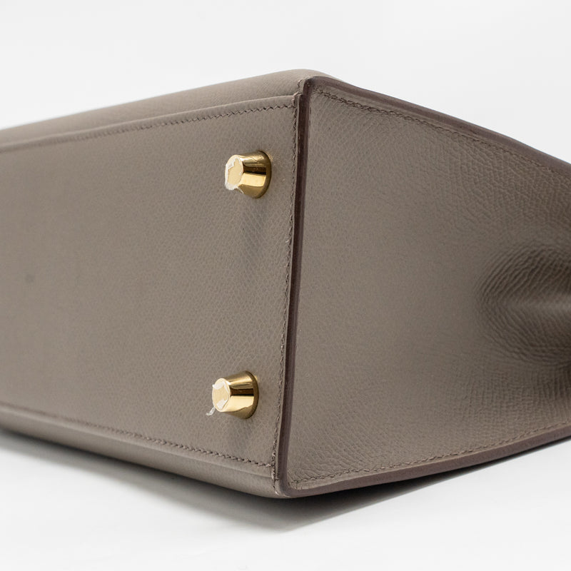 Hermes Kelly 25 Epsom 8F Gris Etain GHW stamp D
